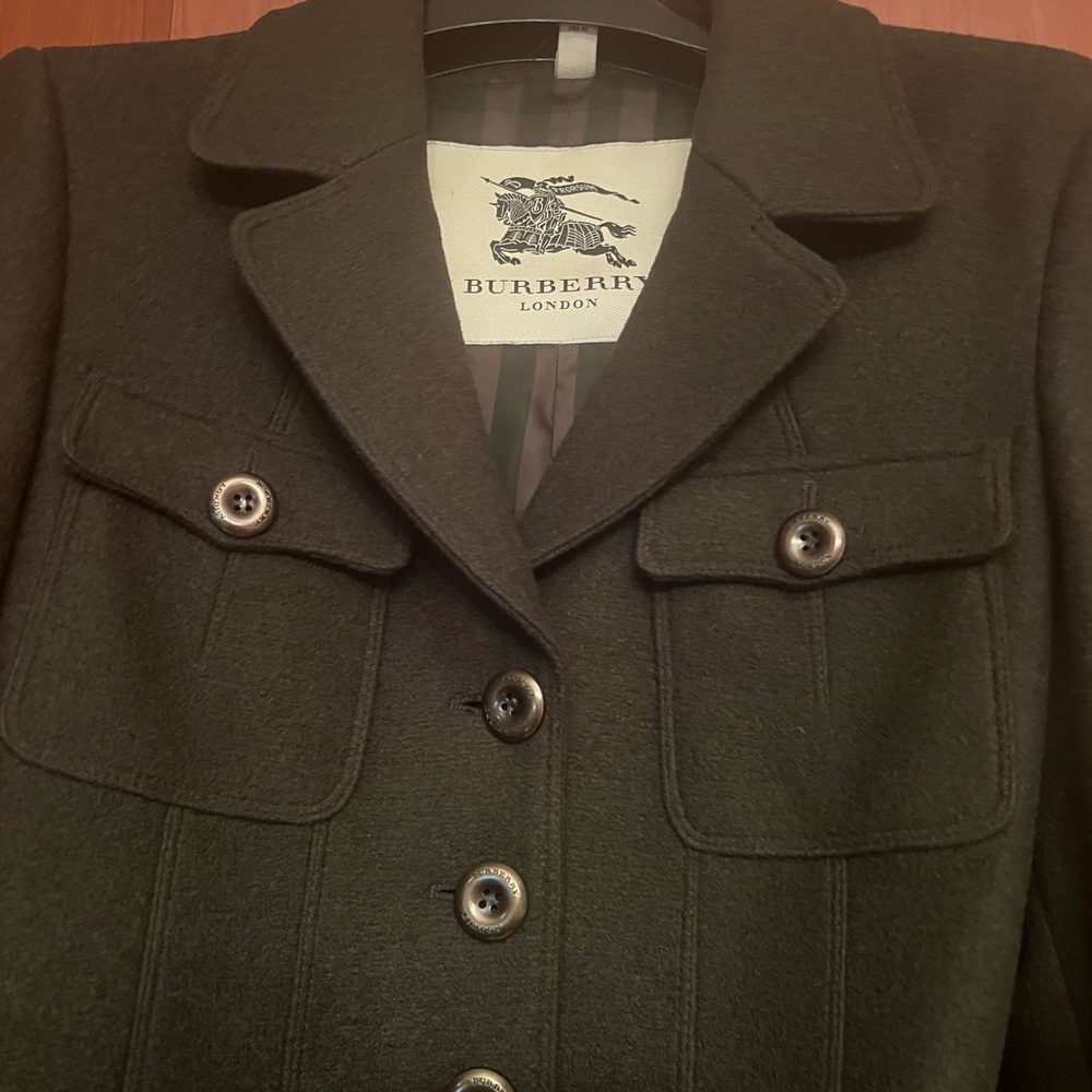 Burberry Black Wool Coat for Women - Picture 7 of 9